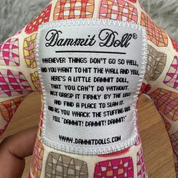 Dammit Doll Stress Relief Toy Fabric Whimsical Patchwork Fun 13" - Picture 6 of 7